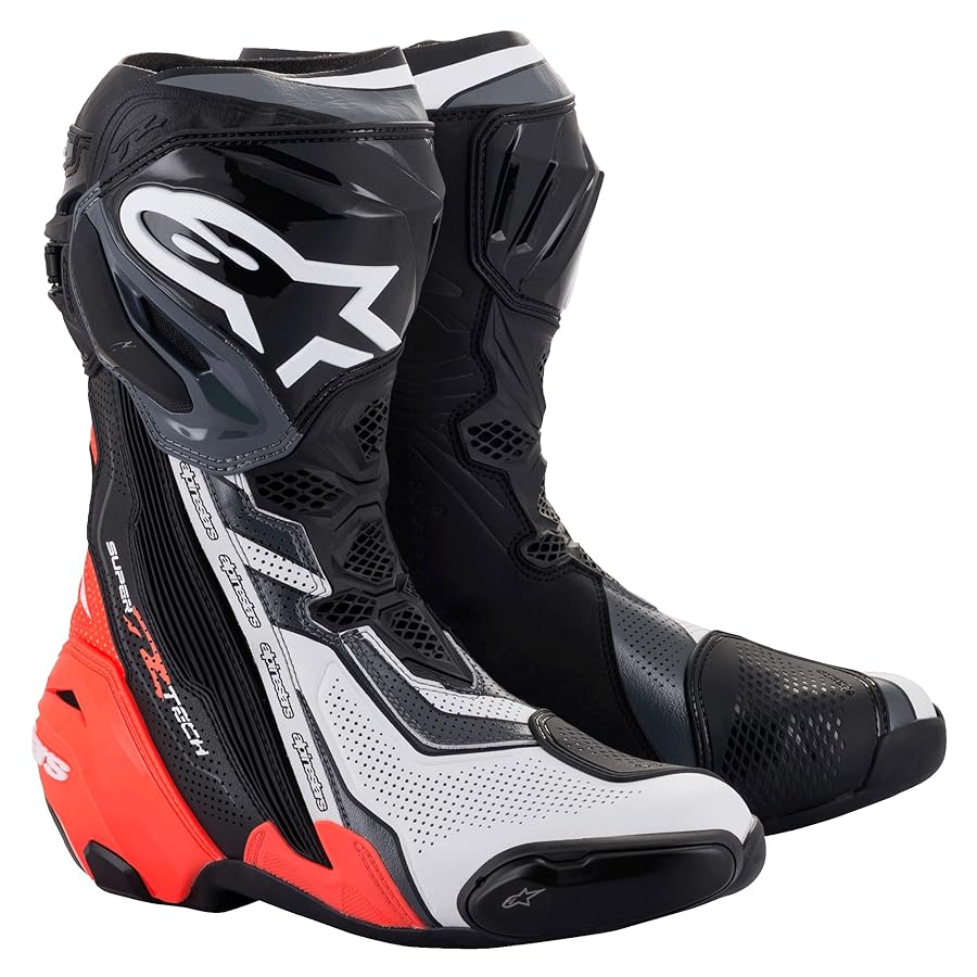 Alpinestars SUPERTECH R V2 Vented ブラック Alpinestars Supertech R V2 Vented Motorcycle Boots